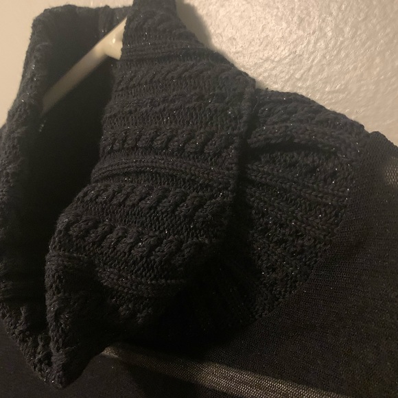 See-through black long-sleeve Zara shirt with sweater turtleneck material - Picture 7 of 7